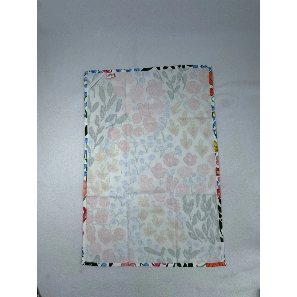 Whimsical Cottagecore Anna Whitham Co Tea Towel Multicolor Floral Hand Painted